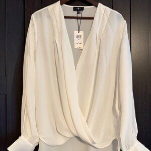 7 for All Mankind Ivory Chiffon Blouse - Size M